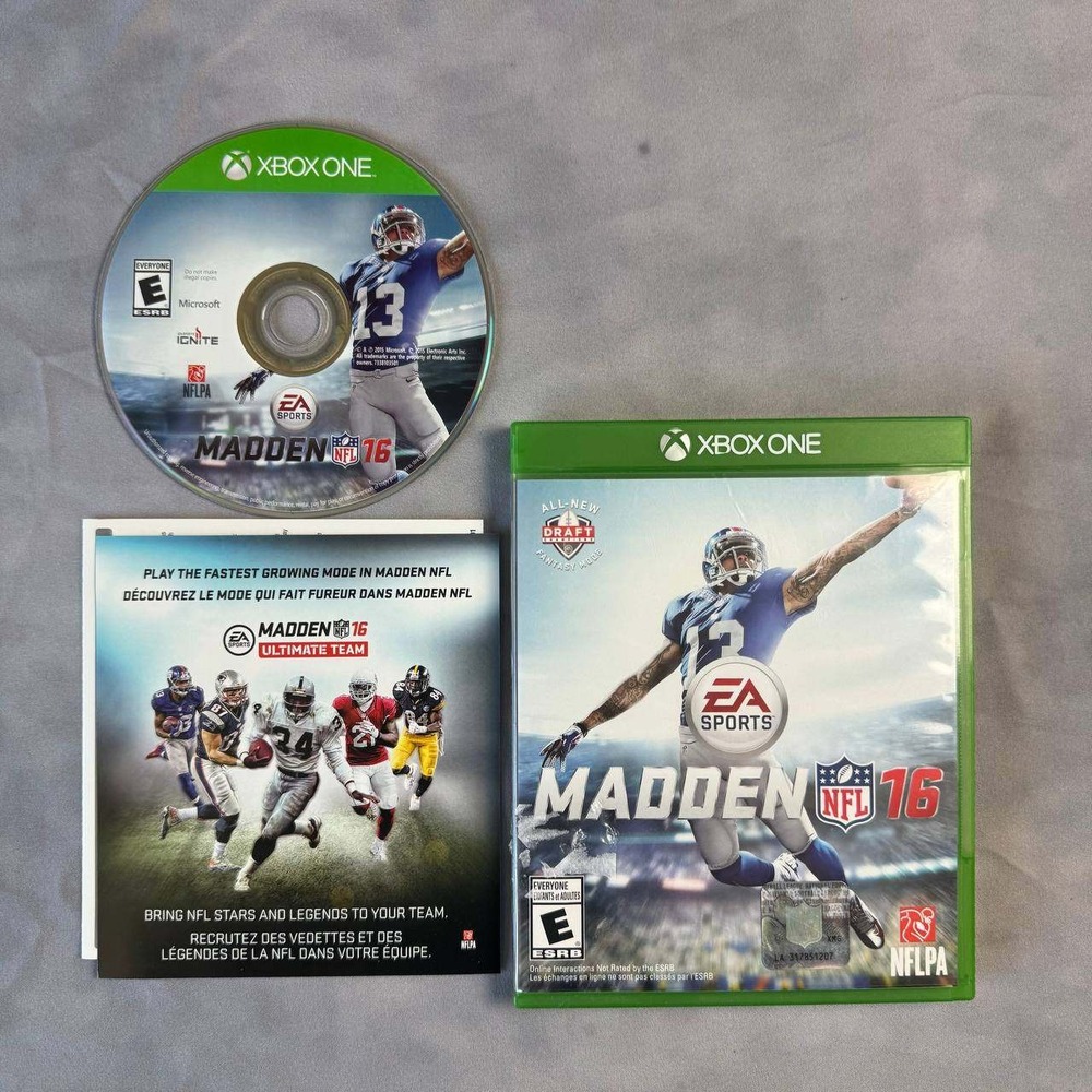EA Sports Madden NFL 16 Xbox One Video Game Physical Disc Case Odell Beckham Jr